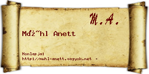 Mühl Anett névjegykártya