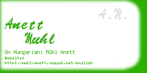 anett muhl business card